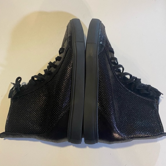 Beau+Ashe Glittery black mesh hi top sneakers size 11, like new. Sexy, club wear - Picture 12 of 14